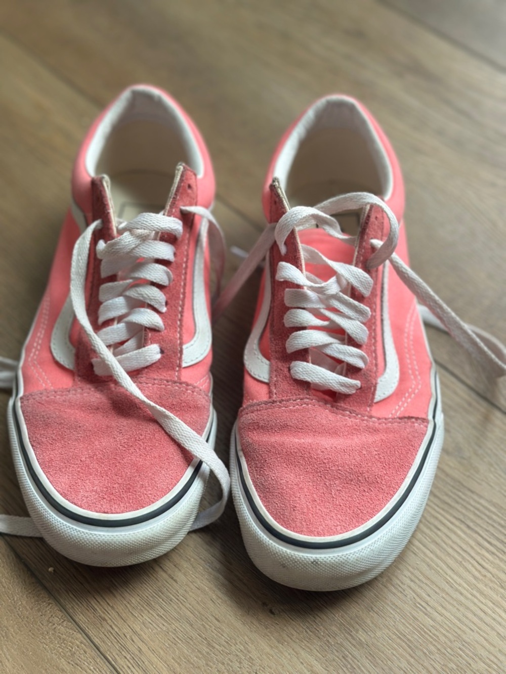 Vans Pink Low-Top Sneakers with White Stripe